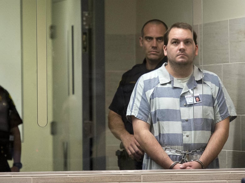 Robert William Hodges, 32, right, is arraigned in connection with the deaths of his three children on Monday, Sept. 18, 2017.